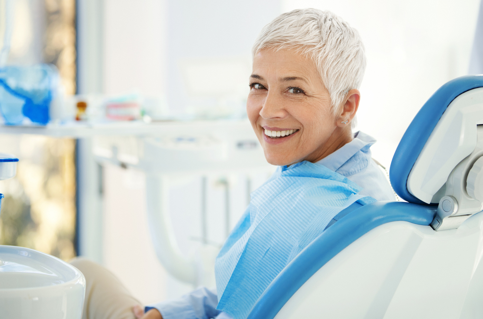 Patient in dental chair